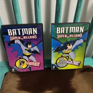 $5 bundled - 2 pc Batman DC Comics Supervillains Catwoman & Killer Crocs DVD’s